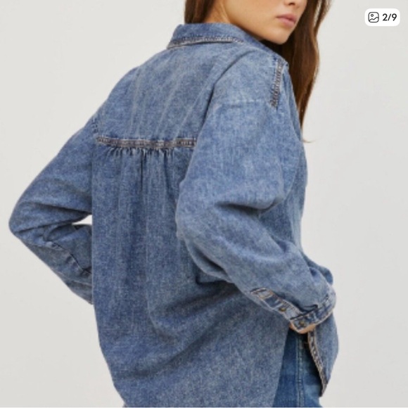 Pilcro Classic Denim Shirt Medium - Picture 2 of 7